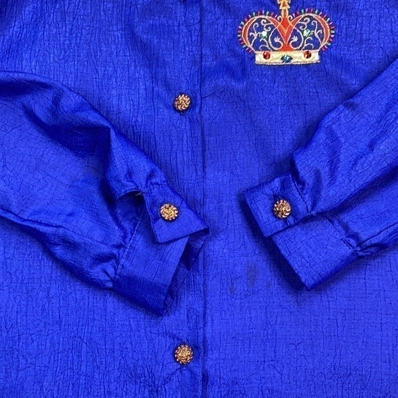 Vintage Jordana Royal Crown Button Down Long Sleeve Blouse Small - Picture 9 of 13